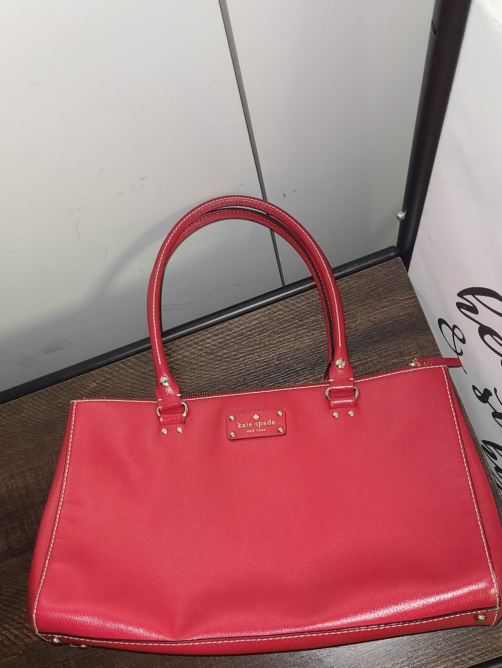 kate spade Red Leather Double-Handle Tote